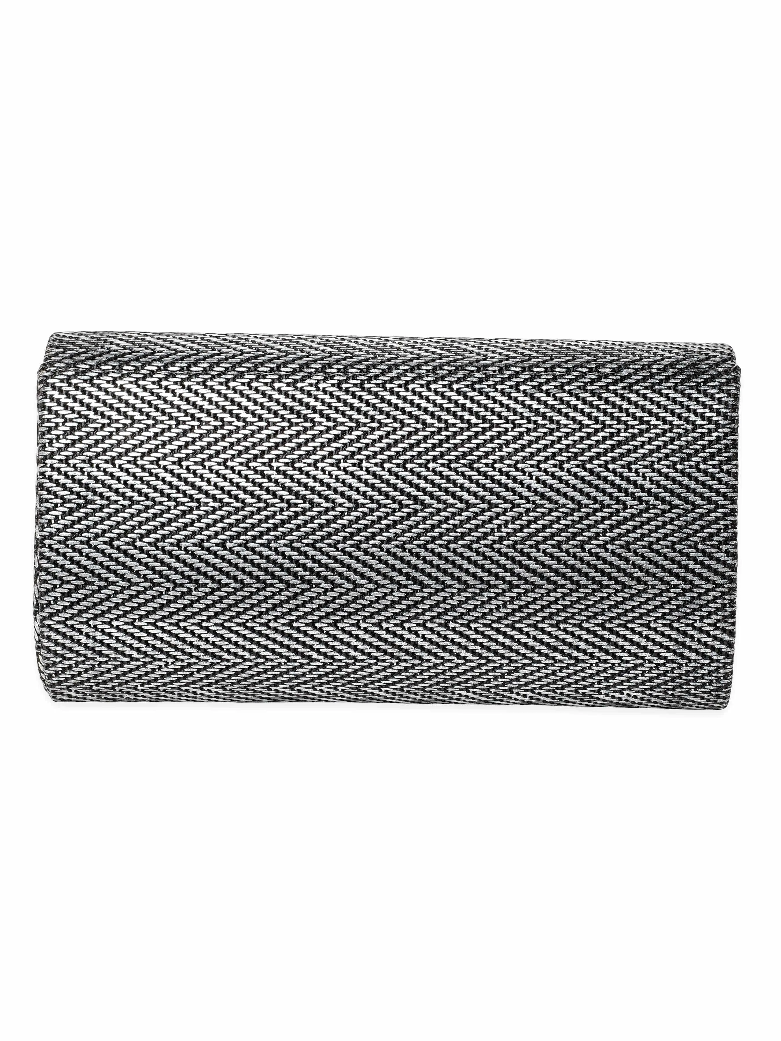 Rubans Urban Elegance Handcrafted Grey Textured Clutch