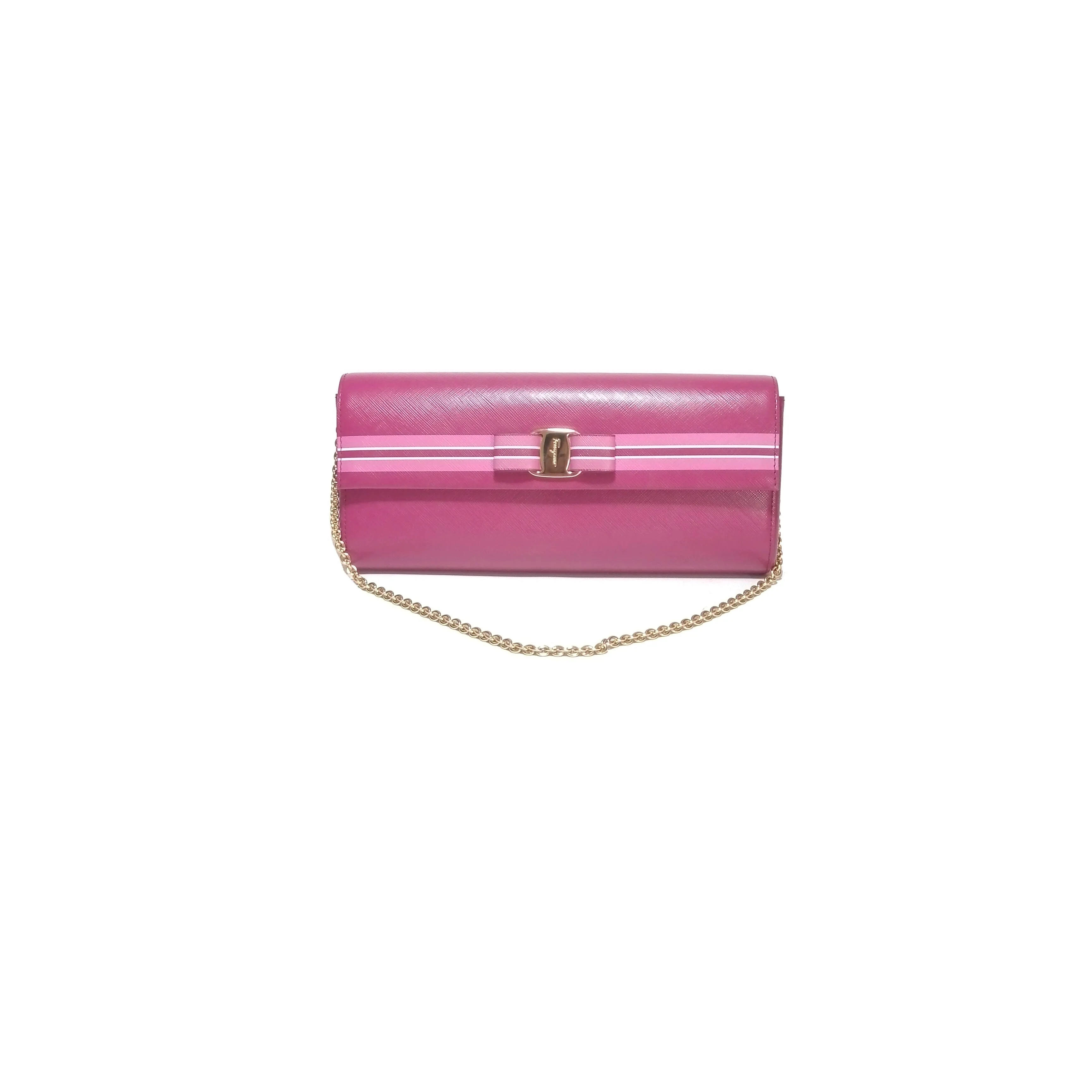 Salvatore Ferragamo Pink Leather Stripes Mini Bag | Gently Used |