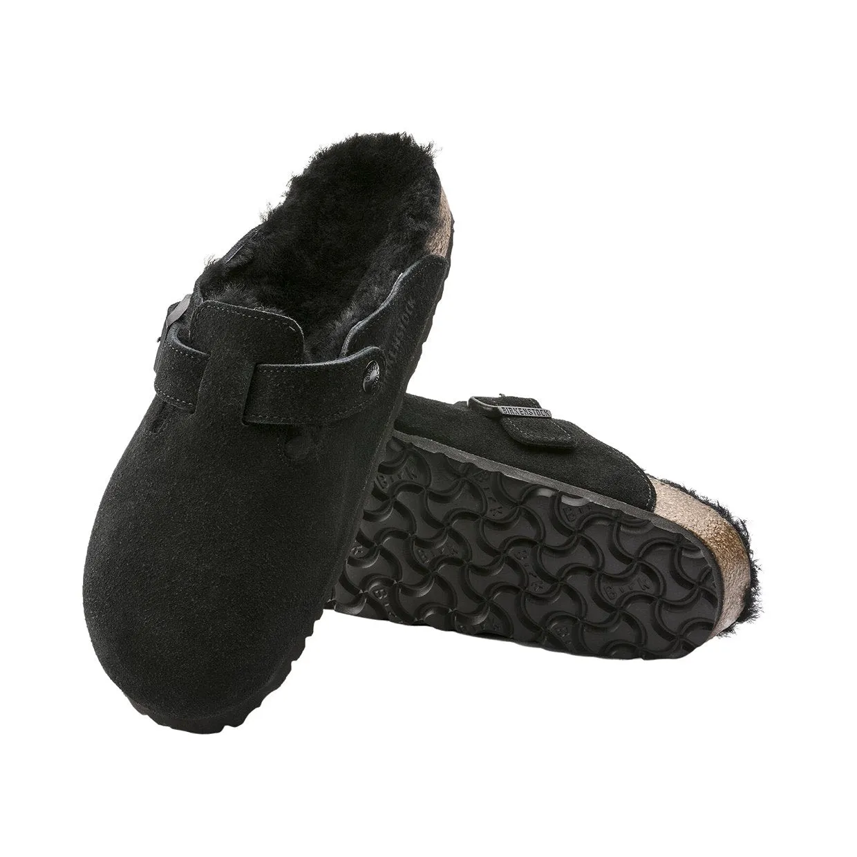 Sandali Unisex Birkenstock Boston Shearling Nero