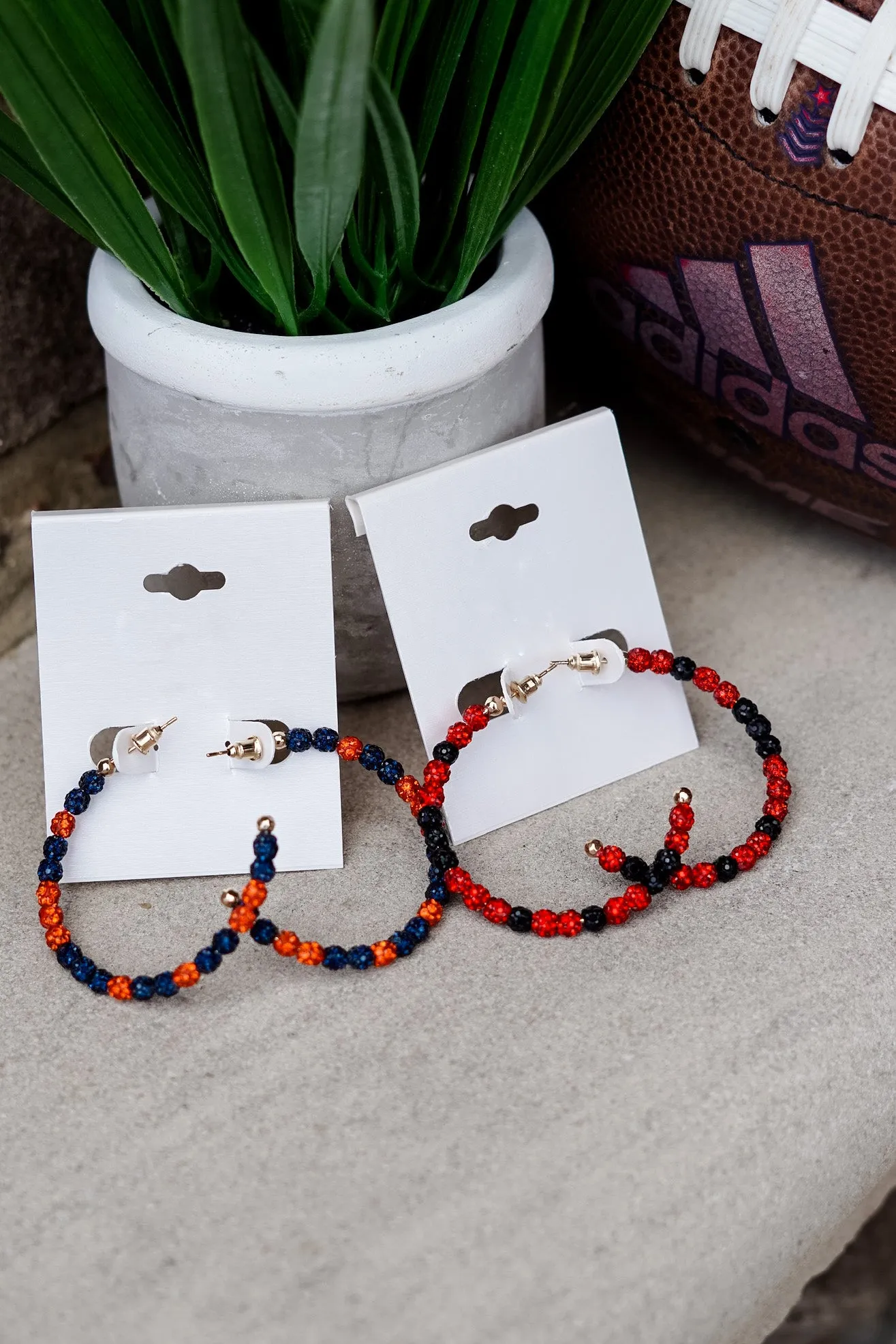 School Pride Beaded Hoop Earrings