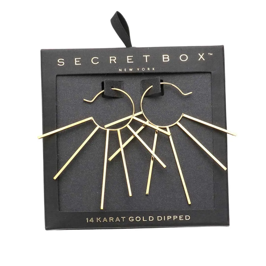 Secret Box 14K Gold Dipped Abstract Metal Earrings