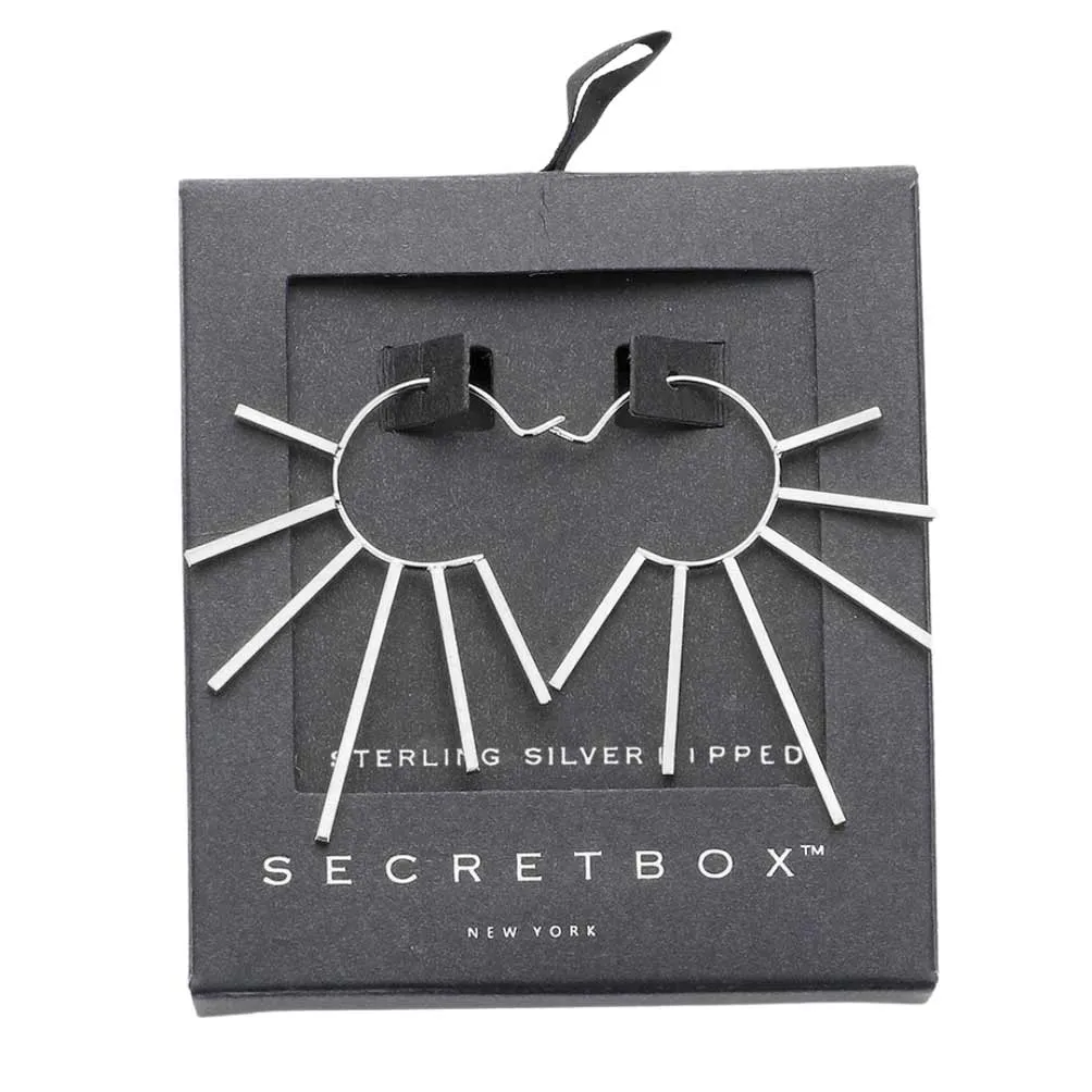 Secret Box Sterling Silver Dipped Abstract Metal Earrings