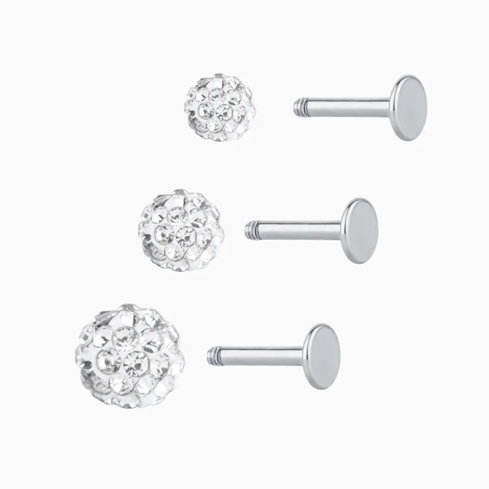 Shiny Ball Gemstone Stud