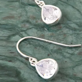 Sterling Silver Crystal Drop Earrings