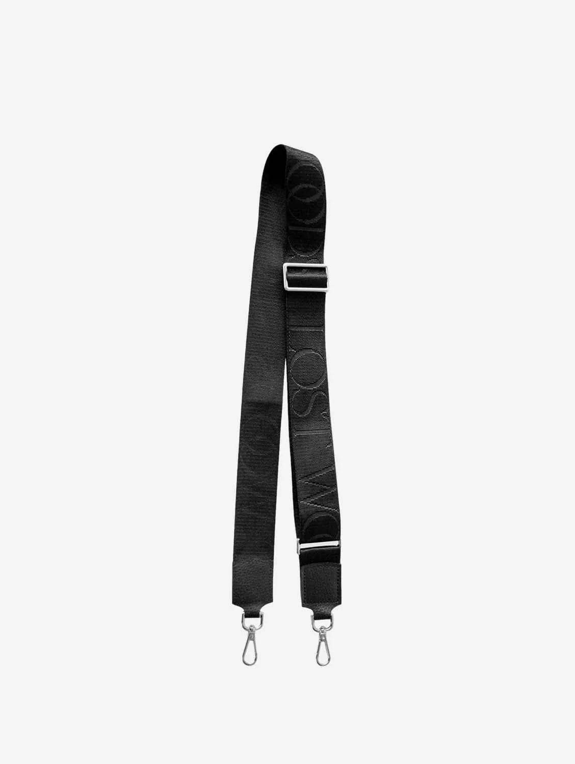 Thick Vegan Leather Crossbody Bag Strap | Black & Silver