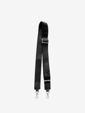 Thick Vegan Leather Crossbody Bag Strap | Black & Silver