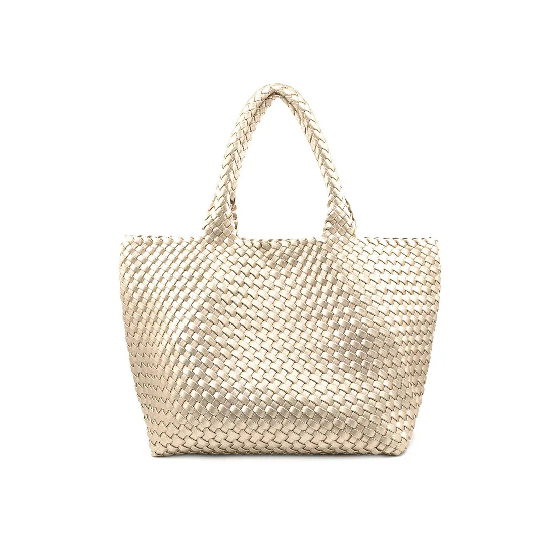 Vegan Leather Woven Tote - (multiple colors)