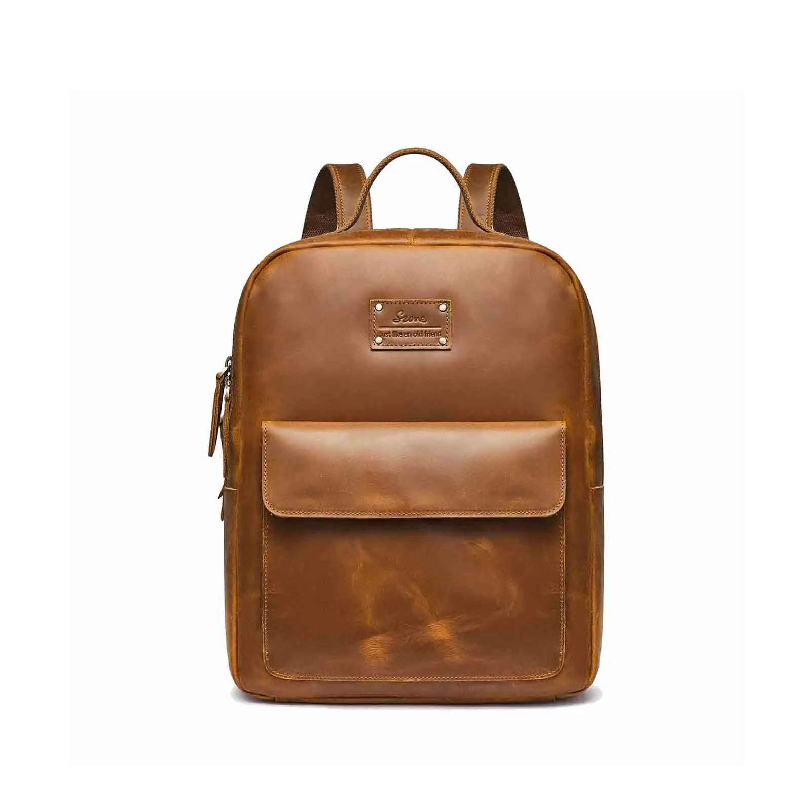 Vintage Genuine Leather School Backpack